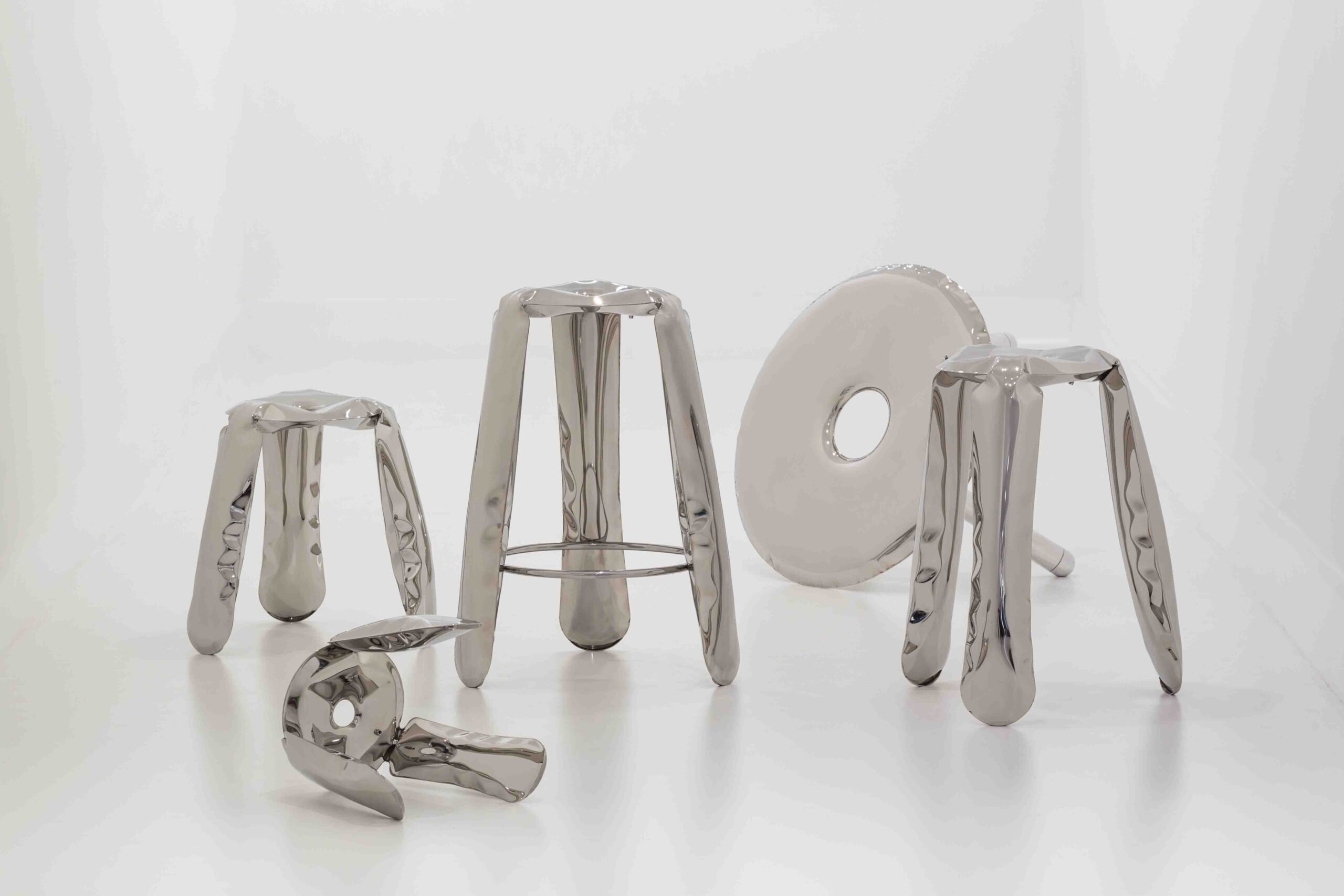 PLOPP Stool in Stainless Steel by Zieta - Kitchen and Bar Stools
